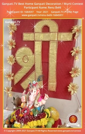 Renu Behl Home Ganpati Picture