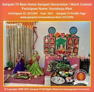 Soundarya Khot Home Ganpati Picture