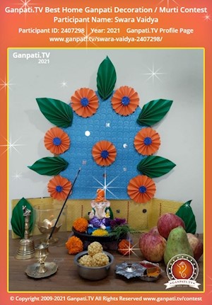 Swara Vaidya Home Ganpati Picture