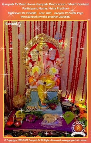 Neha Pradhan Home Ganpati Picture