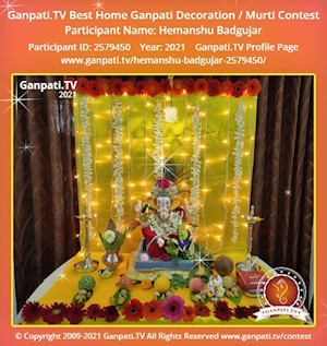 Hemanshu Badgujar Home Ganpati Picture
