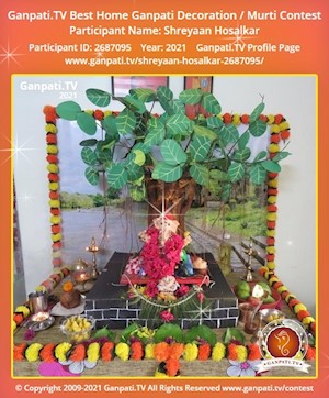 Shreyaan Hosalkar Home Ganpati Picture