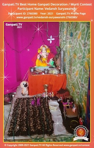 Vedansh Suryawanshi Home Ganpati Picture