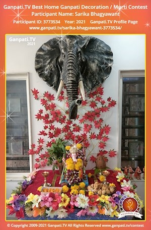 Sarika Bhagyawant Home Ganpati Picture