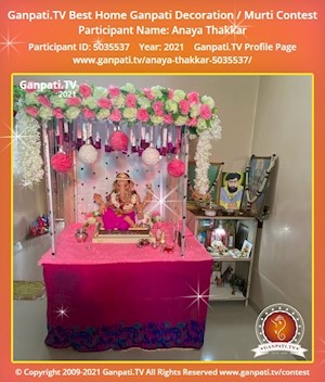 Anaya Thakkar Home Ganpati Picture