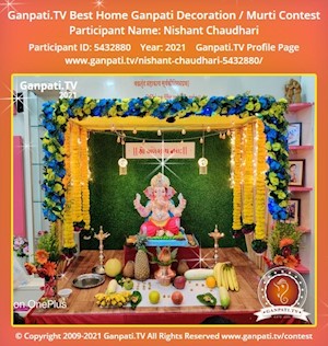 Nishant Chaudhari Home Ganpati Picture