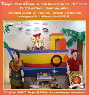 Shubham Jadhav Home Ganpati Picture