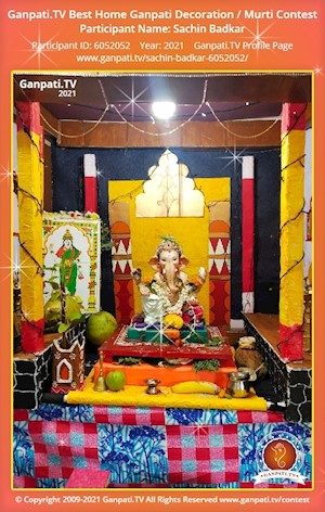 Sachin Badkar Home Ganpati Picture