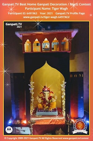 Tiger Wagh Home Ganpati Picture