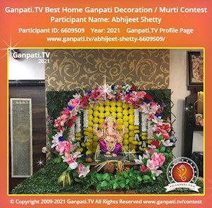 Abhijeet Shetty Home Ganpati Picture