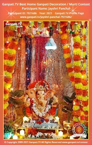 Jayshri Panchal Home Ganpati Picture
