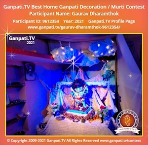 Gaurav Dharamthok Home Ganpati Picture